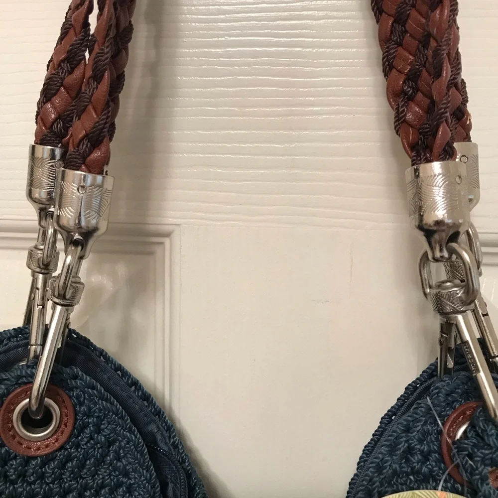 The Sak Indio Crochet Handbag Vintage Blue NWT